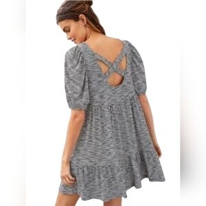 Anthropologie Daily Practice Flounced Minidress Striped Black And White Medium